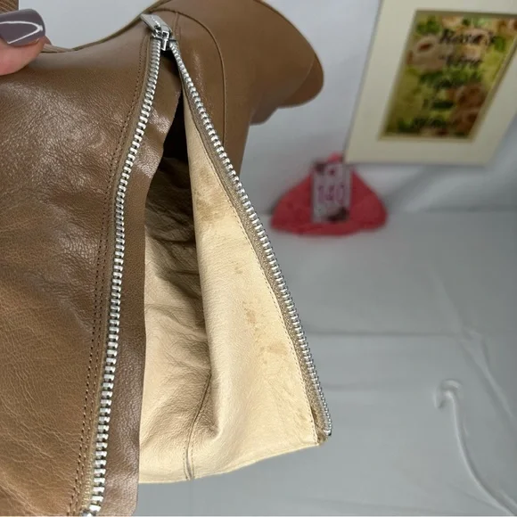 Michael Michael Kors Tan Leather Upper Peep Toe Boots Size 9.5 - Picture 11 of 16